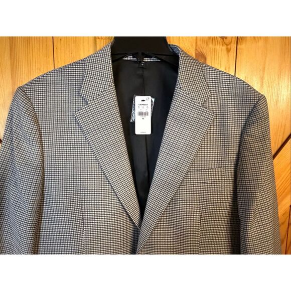 Express Men's $298 Slim Houndstooth Flannel Suit Jacket size 40L nwt (6308) - Picture 3 of 9